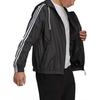 adidas Classic 3-Stripes Zip Pockets Drawstring Hoodie Jacket Men Outerwear Black H65776