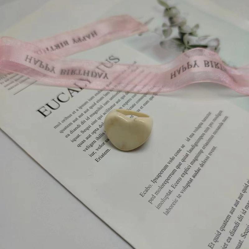 Jewelry Heart Female Sticky Accessories Ring Fashion Exaggerated Cute Index Finger Ring Japanese and Korean Jewelry