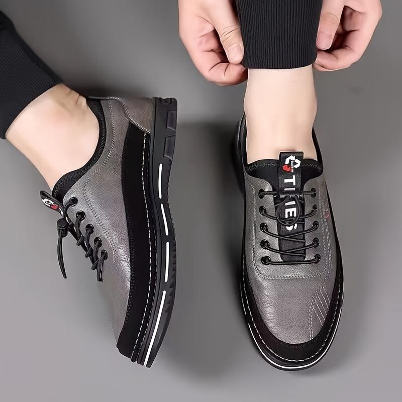 Men'S Plus Size Color Block Dress Shoes - Breathable Non-Slip Rubber Sole, Stylish Lace-Up Design for Business & Casual Wear, Comfortable EVA Insole