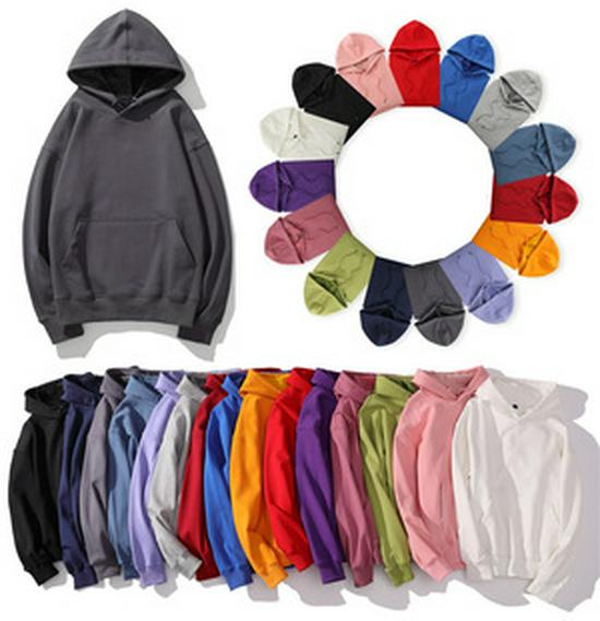 Men's Heavyweight Fleece-Lined Crew Neck Sweatshirt - Loose Fit, Solid Color, Long Sleeve.