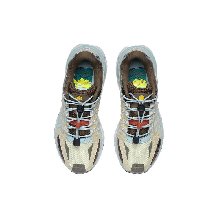 Li Ning Mountain Color Running Shoes Women's Low Top Sunlight Yellow/Misty Gray Green AGLR294-2