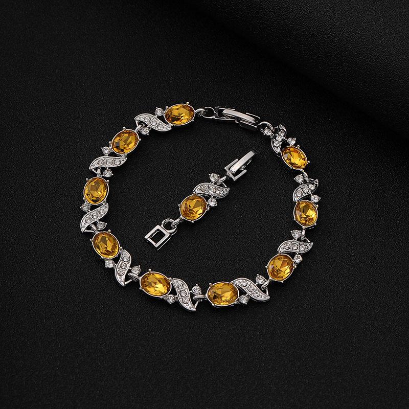 Supply Cross-shaped colored jewelry zircon colorful bracelet 11 colors optional women's bracelet