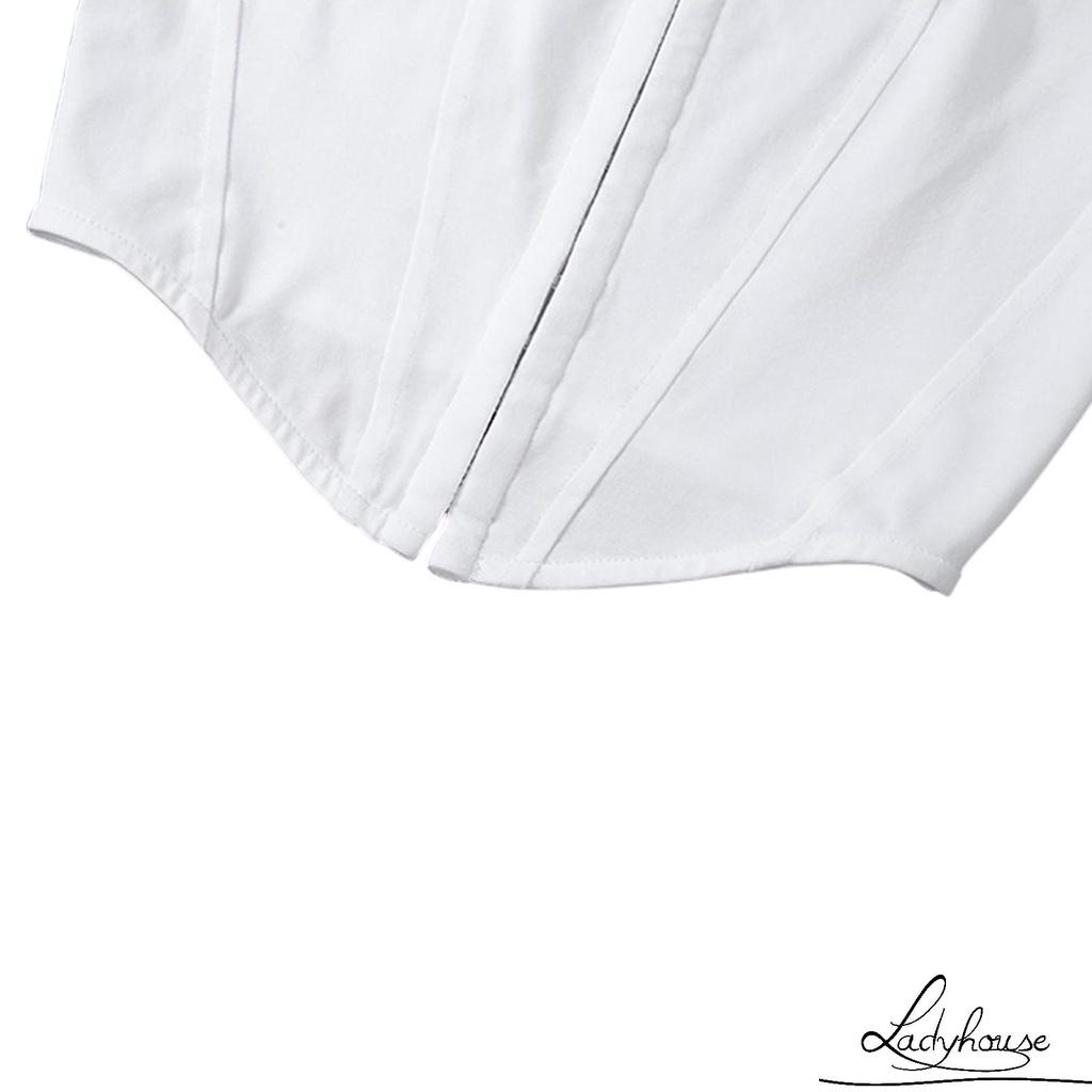 2023 New Women's Open Umbilical Tank Top Sleeveless Square Neck Irregular Single Breasted Tank Top