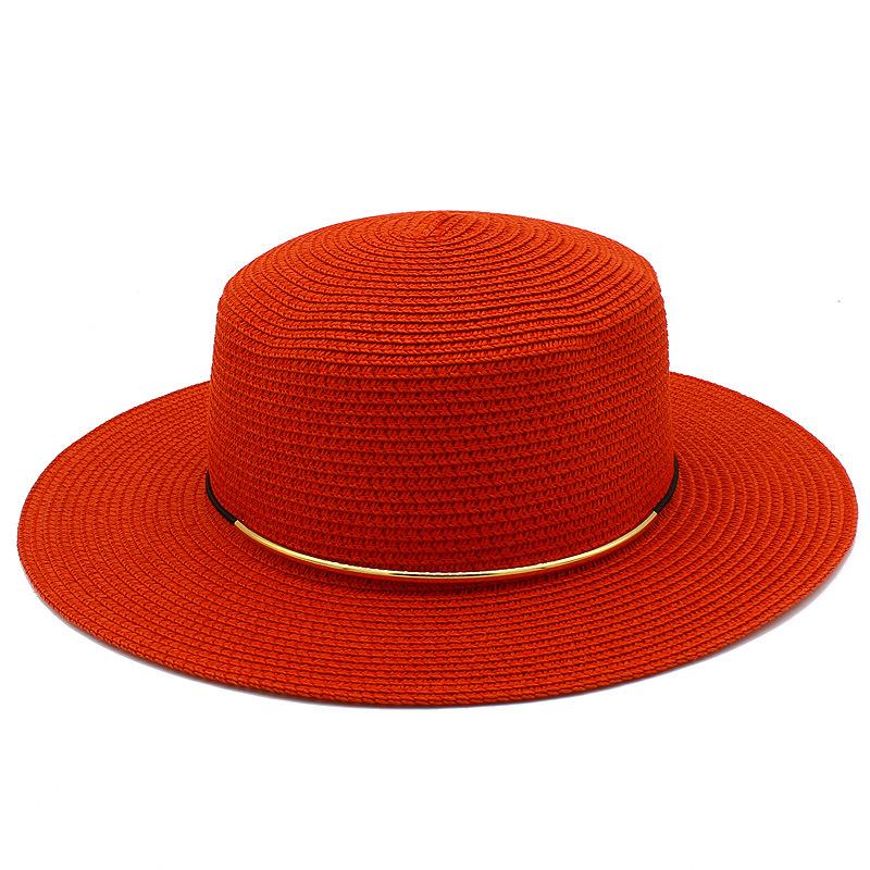 High quality Panama straw hat women's flat top visor spring and summer outing beach hat straw gentleman's hat