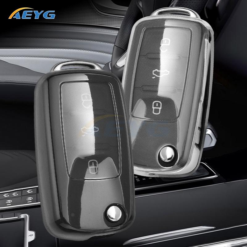 Tpu Key Cover Case Protection Shell Key Rope For 2 3 Buttons Vw Volkswagen Polo Golf Tiguan Lavida Passat Jetta Skoda Octavia
