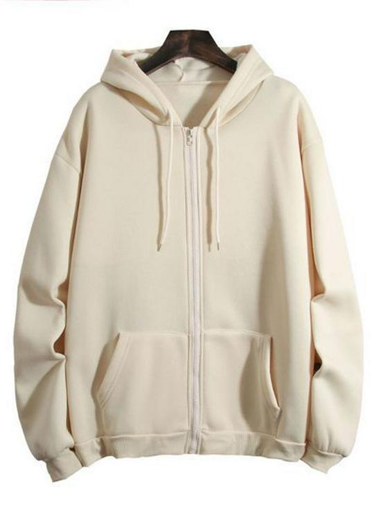 Men's and Women's Zipper Hoodie - 2025 Autumn/Winter Long Sleeve Loose Fit with Plus Velvet