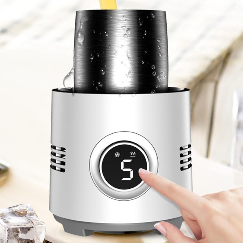 Duals Temperature Control Cup With Anti Slip Base For Drink Desktop Cooling Heating Cup Auto Shut Off Beverage Warmer