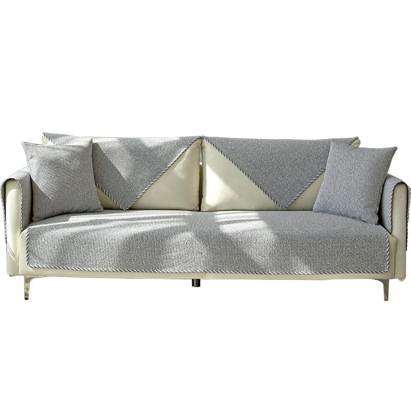 Sofa Cushion Four Seasons Universal Fabric Non-Slip Winter Cotton and Linen Mat Nordic Solid Wood All-Inclusive Cover Towel Backrest