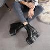 Fashion 14CM Fashion Wedges Ankle Boots Women's Round Toe Wedged Heels Shoes Platform Boots Women  Autumn High Heels Booties Hot Sale