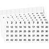 STARLIBOO Number Stickers 1-50, 20 Sheets White Consecutive Number Stickers, 1000 Labels-1 Inch Vinyl Self Adhesive Removable Numbered Label Ideal