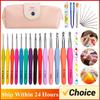 Crochet Hooks Kits with Storage Bag Soft Handle Crochet Needles Yarn Weave Knitting Needles Set DIY Weaving Tool