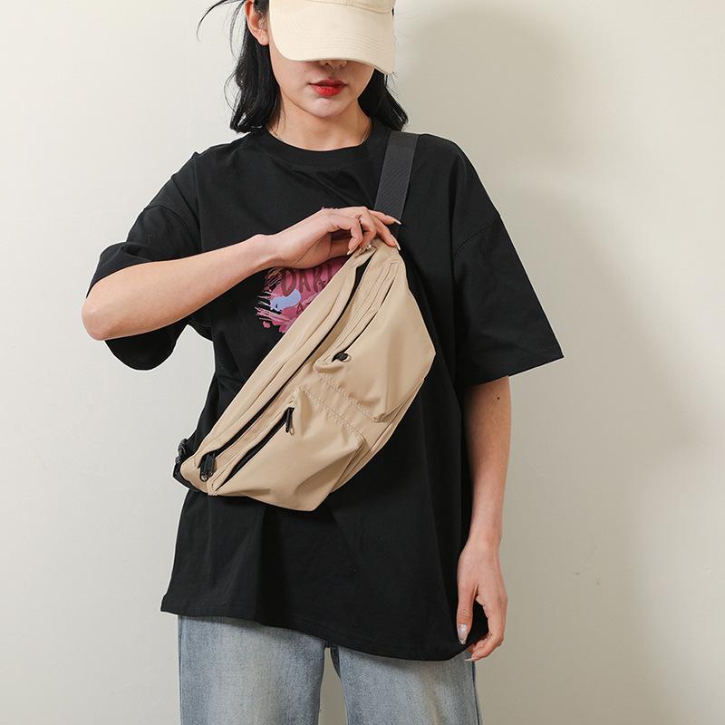 Trendy Brand Sports Small Satchel 2025 Spring New Versatile Solid Color Shoulder Small Satchel Chest Bag Waist Bag Women