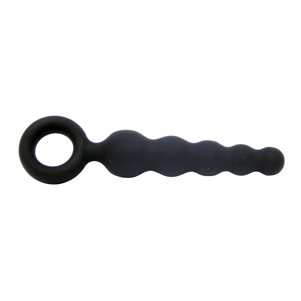 New Five-Inch Chain Black Silicone Back Court Anal Plug Back Court Pull Beads Sex Toys Anal Plug Adult Products