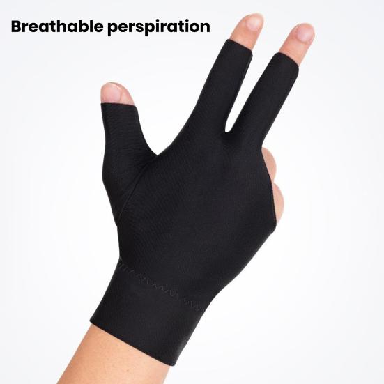 1Pc 3-Finger Billiards Glove Anti-slip Sweat-absorbing Breathable Men Women Right Hand Snooker Cue Sport
