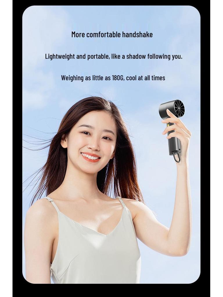 Portable High-Speed Mini USB Handheld Fan with Digital Display - Strong Wind and Long Battery Life