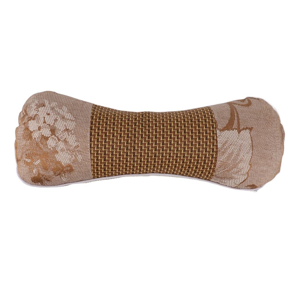 Wormwood Pillow Bone Shaped Reduce Fatigue Promote Circulation Detachable Cleansing Neck Cervical Pillow Coffee Color