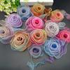 4cm X 10Yards/Roll Wrapping Ribbon Bouquet Packaging Sewing Accessories Party Colorful Gradient Hair Accessory Making Multi-Color