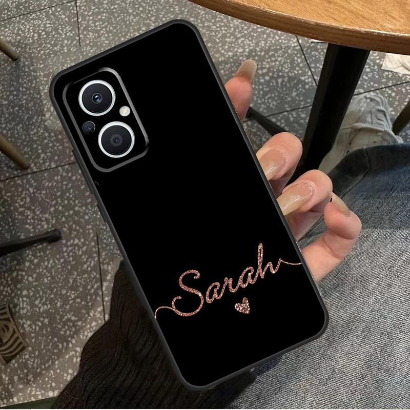 Bling Spersonalizowane Etui z Platerowanym Imieniem Dla OPPO Reno 8 7 6 5 4 Lite 2Z 4Z 5Z 8T 10 OPPO Find X5 X6 Pro X2 Lite X3 Neo Pokrowiec