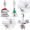 Authentic Copper Red Hat Snowman Green Christmas Tree Cup Snowflake Pendant Bead Compatible With Bracelets Anniversary Jewellery Fine Gift