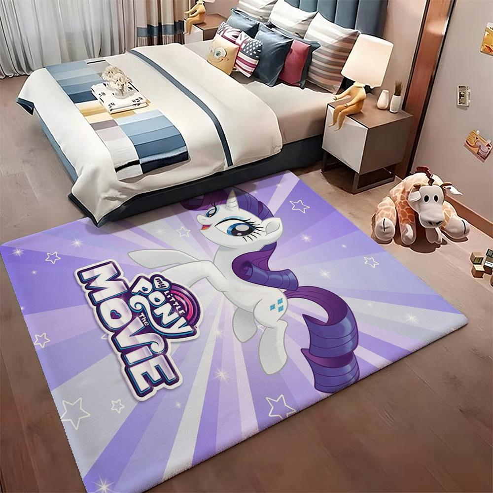 Magical Friendship Pony Gang Theme Rug Soft Nonslip Carpet For Bedroom Study Home Decor Holiday Gift