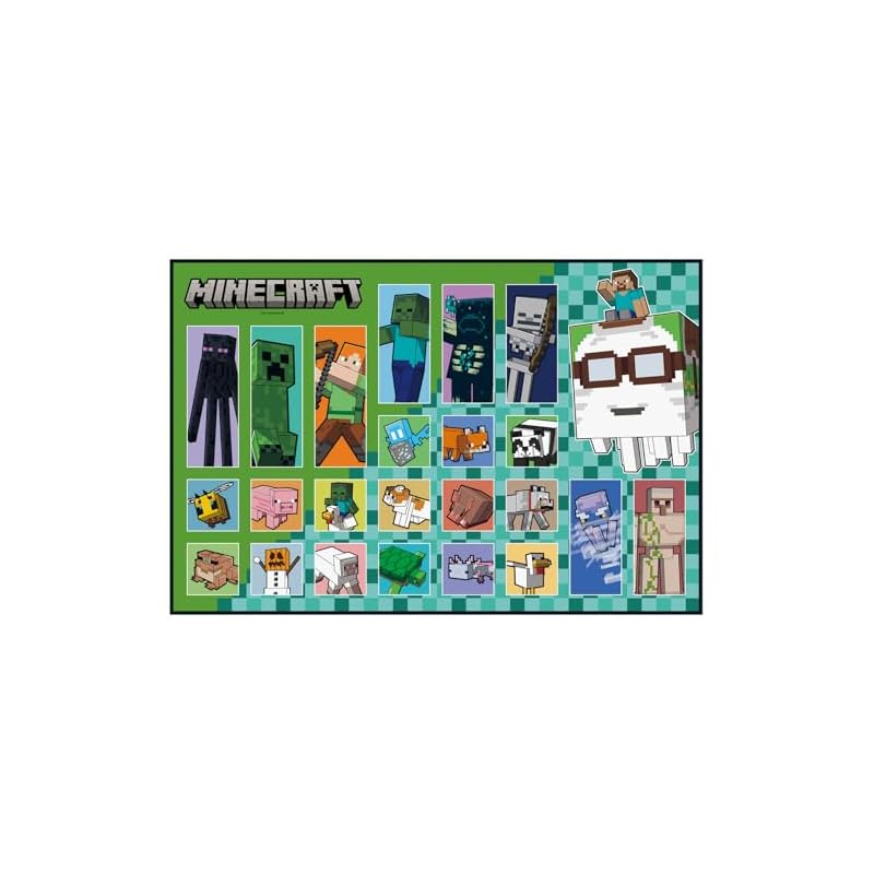 Skater Children's Picnic Blanket, Single Person, S Size, 60 x 90 cm, Minecraft Design, VS1-A (for boys)