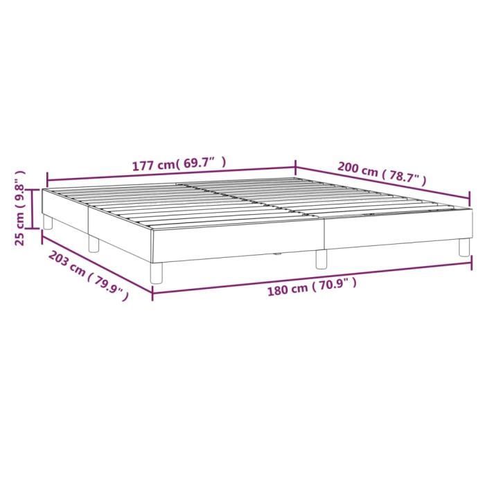 3120712 vidaXL Spring Bed Base Black 180x200 Cm Faux Leather