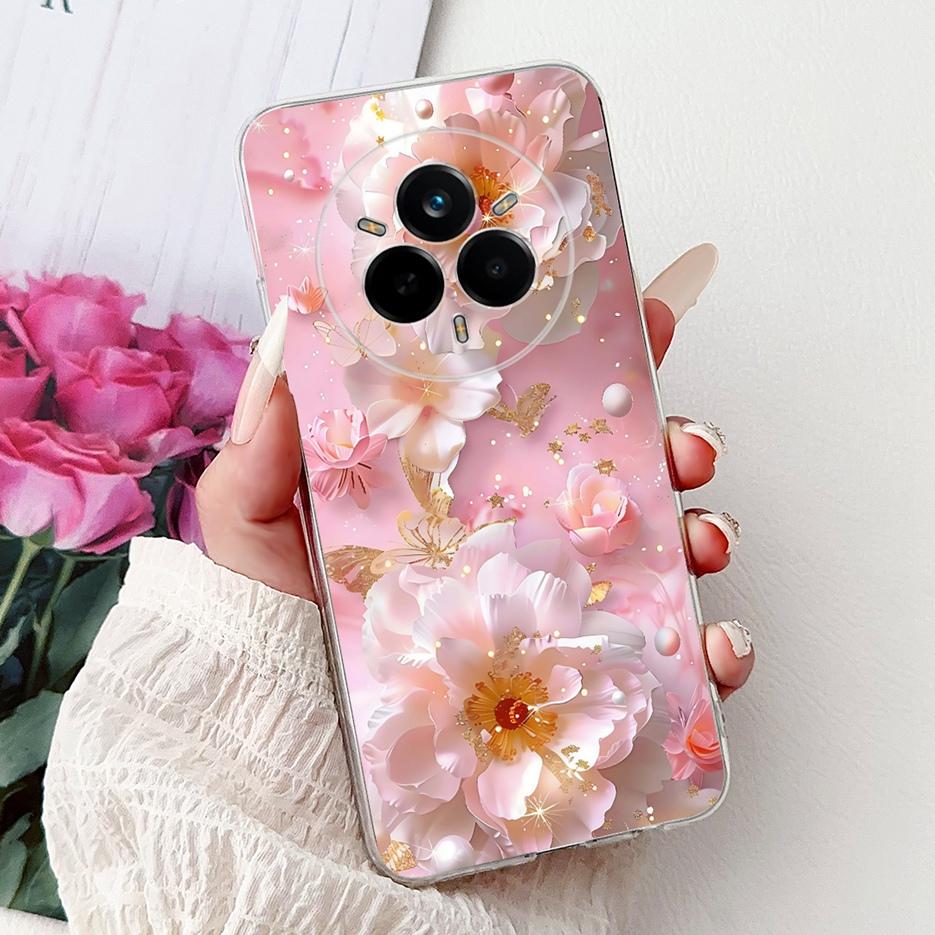 For Realme 14 Pro Plus Case RMX5051 Beautiful Flowers Painted Cover Soft Silicone Case For Realme 14 Pro Realme14 Pro+ 5G Fundas