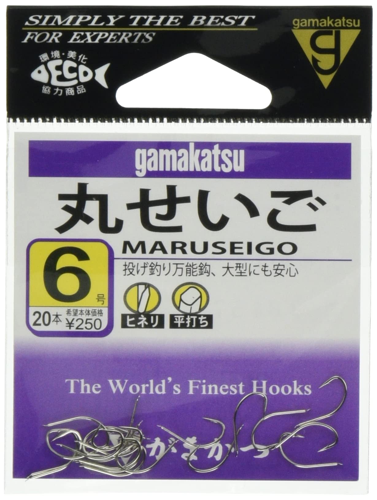 

Gamakatsu Maru Seigo Hook, White, Size 6 Fishing Hook