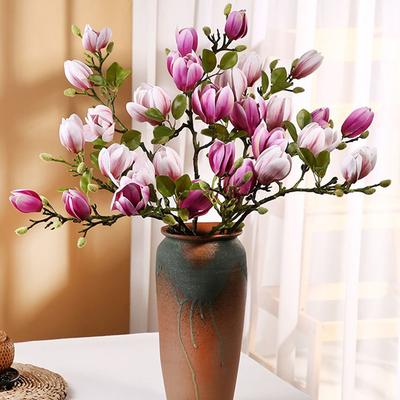 Künstliche Blume Seidenmagnolienstrauß DIY Po Requisiten Hochzeit Brautstrauß Tisch Party Vase Zuhause Außen Garten Dekoration