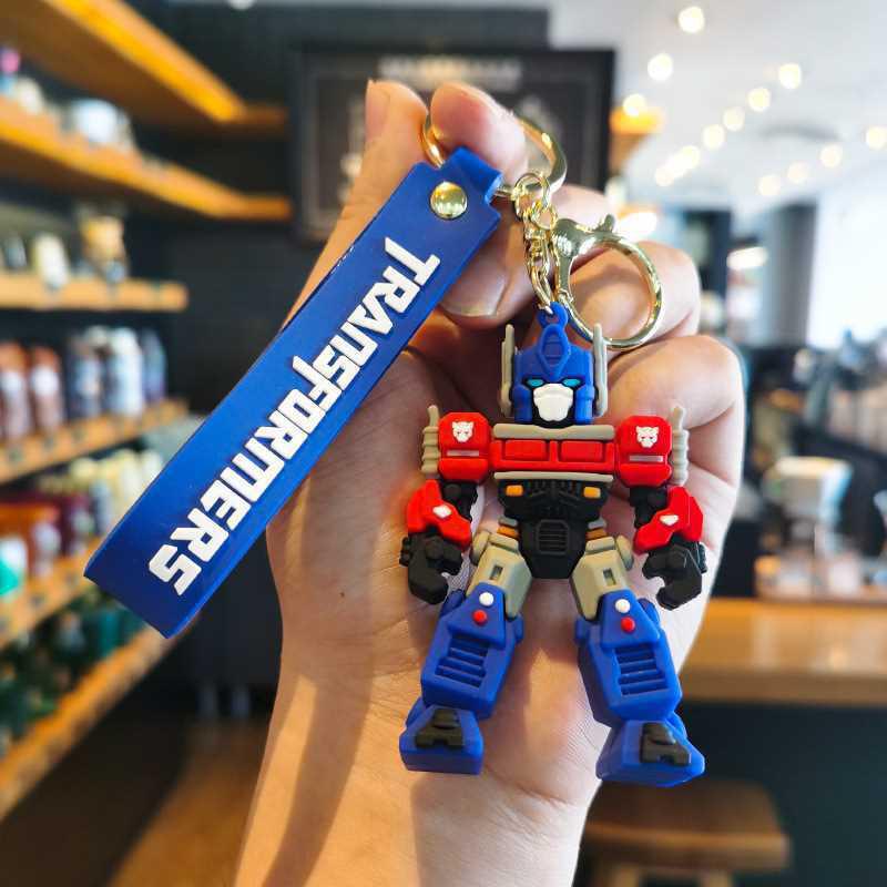Anime Transform Keychain Optimus Prime Bumblebee Figure Keyring Pendants Car Key Accessories Doll Ornaments Toy Gift for Kids