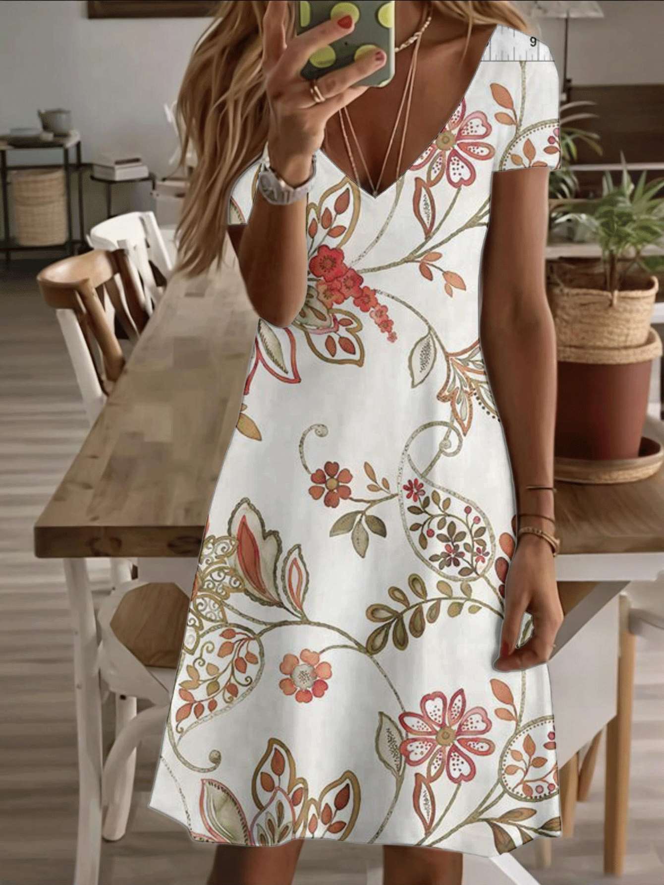 

Vneck shortsleeve midi dress floral garden print 3D premium pattern durable comfortable casual fashion summer outfit elegant breathable beach wear 3XL дубильная кора