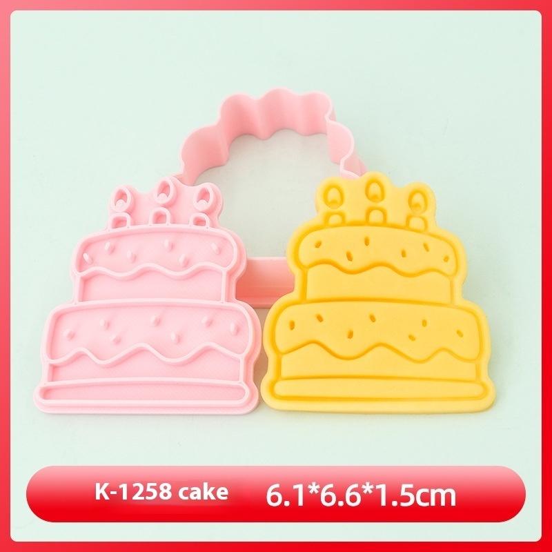 Happy Birthday Cake Abstract Cartoon Cookie Cutter 3D Diy Cake Shape Biscuit Cookie Mold Baking Tool Fondant Cake Stamp Mold
