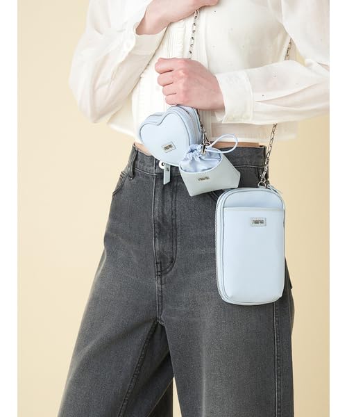 Material Combination Shoulder Bag RWGB252510 SAX [FurFur] 3-set Women's