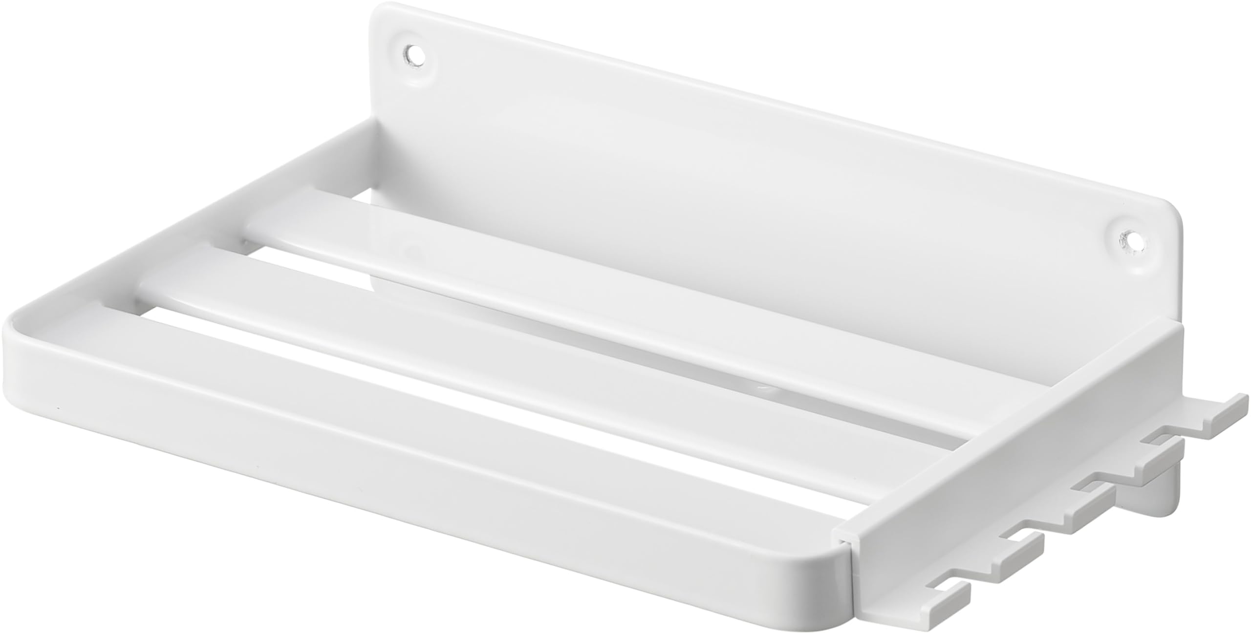 

Yamazaki Tower Floating Storage Rack for Oral Care Cleaning Compatible with 18cm W x D x H Drywall Tweezers and Wood Screws to Make Holes Less Model белый