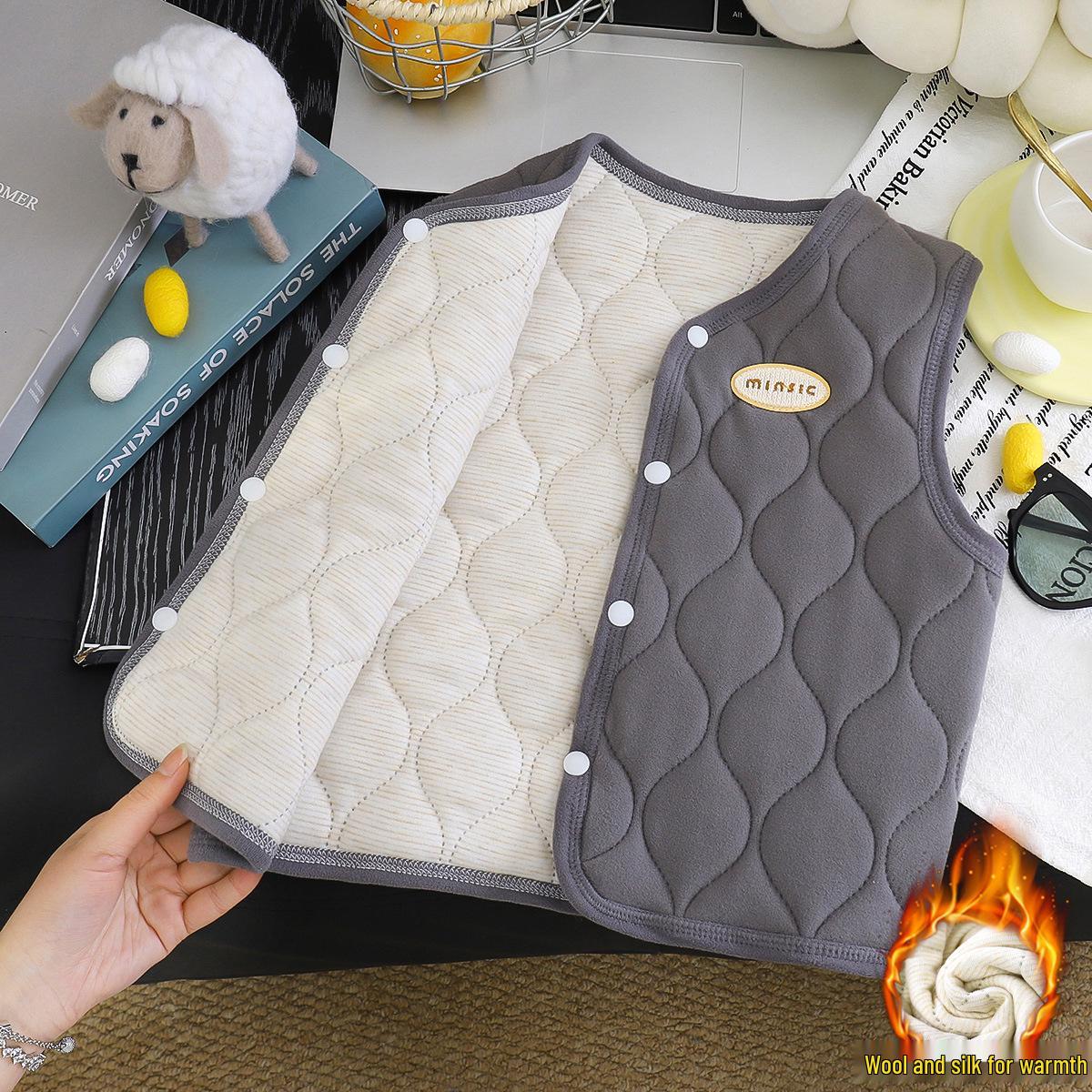 

Дитячий стьобаний теплий жилет - унісекс осінньо-зимовий багатошаровий кардиган 80 cm