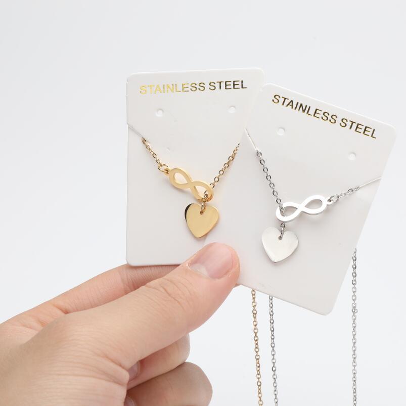 Geometric Figure Eight Heart Pendant Necklace - Simple, Versatile Clavicle Chain