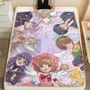 Cardcaptor Sakura Group & Magical Pattern Flannel Blanket, Comfortable for All Seasons, Home Decor, Warmth and Comfort, Perfect for Gifts.