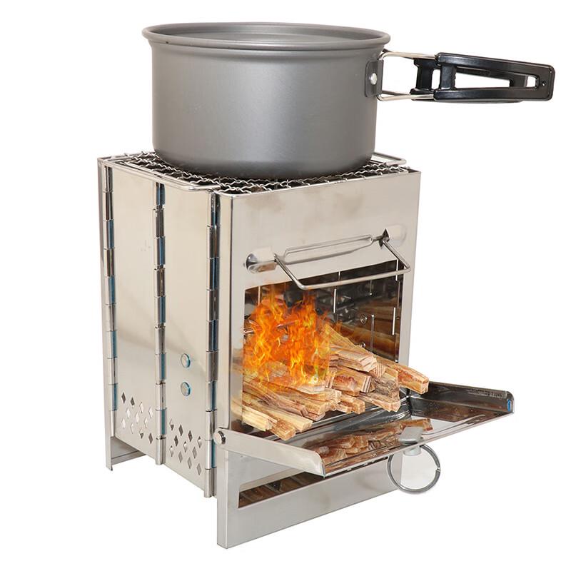 ZISIZ Stainless Steel Outdoor Portable BBQ & Firewood Stove