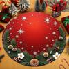 Christmas Round Decorative Doormat Snowflake Pine Cone Bell Gingerbread Tree Floor Mat for Living Room Home Winter Holiday Decor