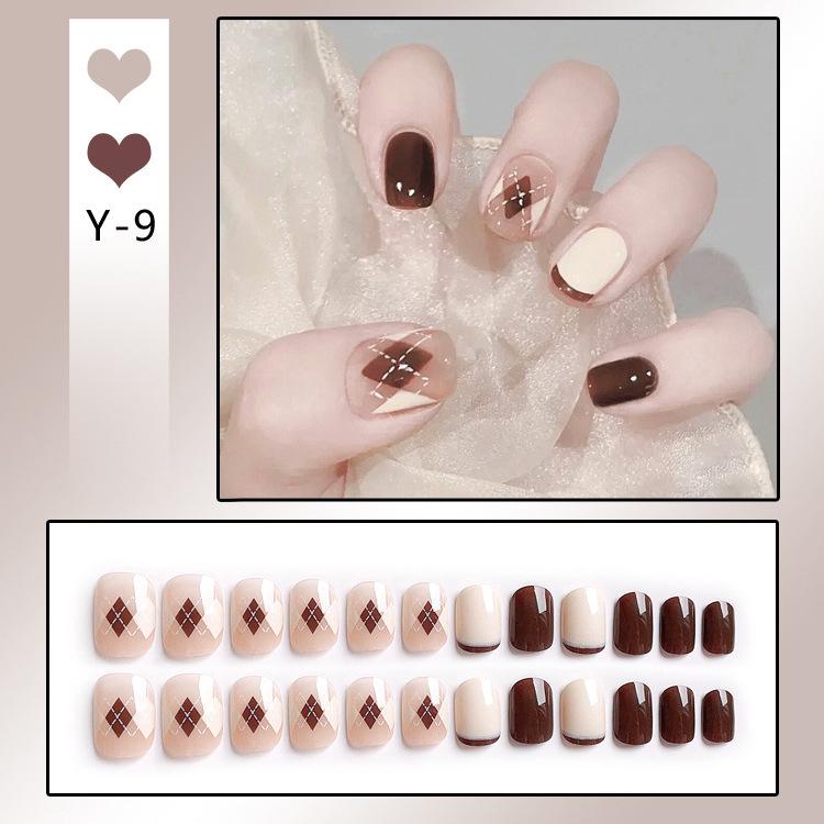 24-Piece French Style Detachable Nail Art Set with Stickers