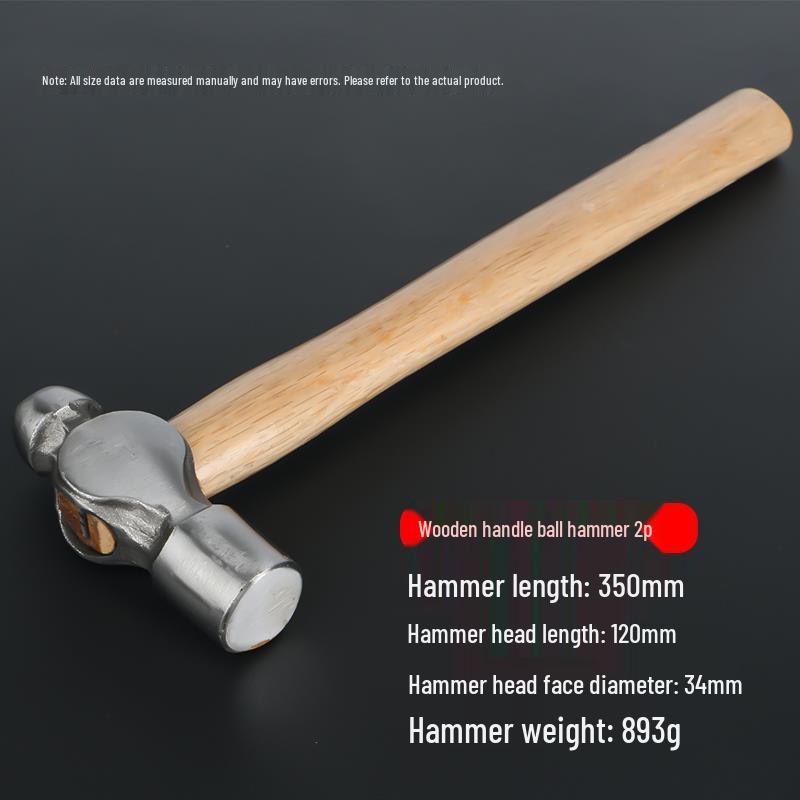 Rundkopf-Holzgriff-Kugelkopfhammer für Holzbearbeitung & Montage