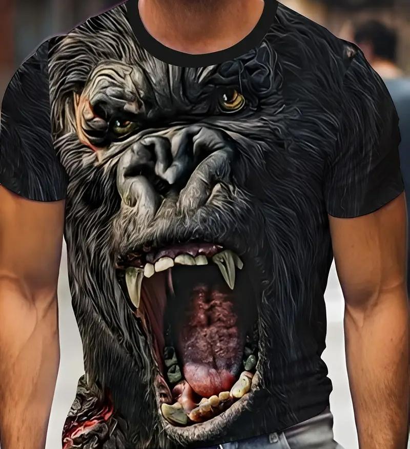 

XXS-6XL Плюс Размер Горилла Графическая Футболка Для Мужчин Летние Топы С Коротким Рукавом Футболки Летние Повседневные Мужские Футболки Одежда 6XL