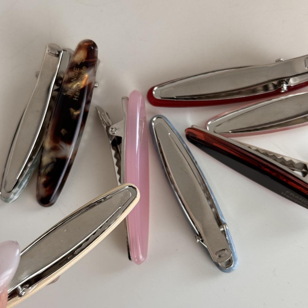 Retro Design Oval 6,2 CM Weidenblatt Haarspange Einfache Essigsäure Entenschnabelspange Seitenclip Kopfschmuck Pony Haaraccessoires