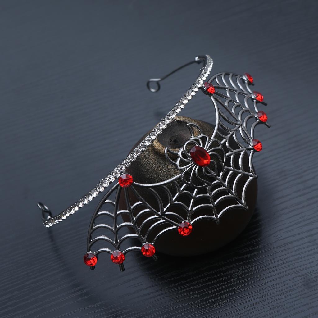 New Fun Black Spider Spider Web Crown Zinc Alloy Party Halloween Costume Props Headwear Crown Unisex Girl Gift