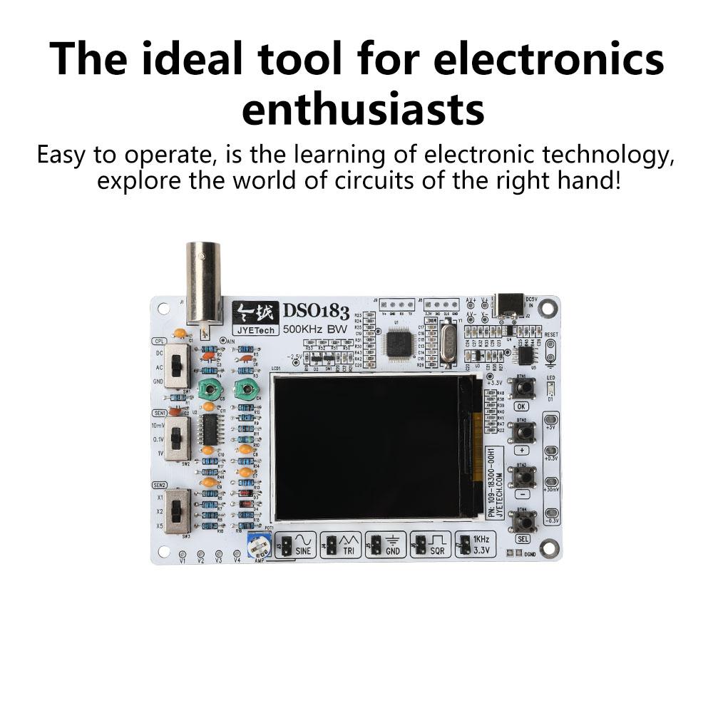 DSO183 DC 5V DIY Digital Oscilloscope Kit 0-500kHz Oscilloscope Electronic Soldering Kit Type-C Interface Suitable for Teaching