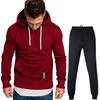 Men's  Winter Pocket Sweatshirt Top Pants Sets Sports Suit Tracksuit