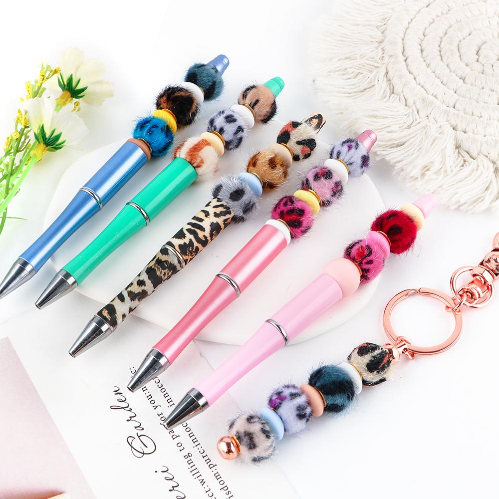 20Pcs/lot 20MM Pompom Beads Plush Fur Covered Ball Bead Charms Straight Hole Big Hole Spacer Beads For Handmade Jewelry Access