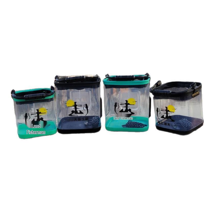 Transparent Foldable Fishing Bucket with Rope for Live Fish and Bait
