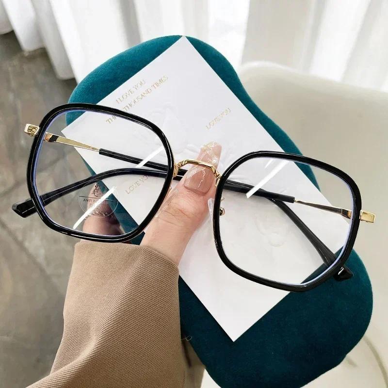 Women's Style Fashion Myopia Glasses Trendy Retro Blue Light Blocking Glasses for Ladies Men Square Clear Near Sight Eyeglasses
