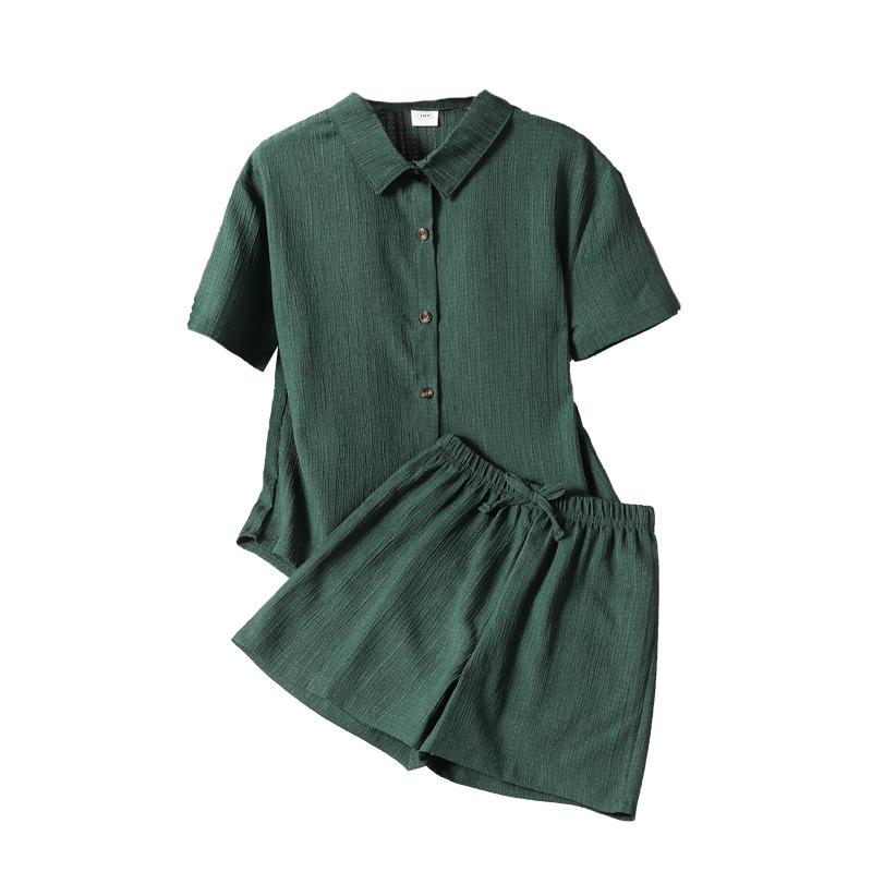 Boys' and Girls' Fashionable Sets Summer - Children's Casual Loose Short-sleeved Single-button Shirt and Shorts Set